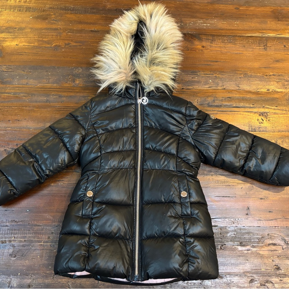 Michael Kors Black Toddler Heavy Weight Stadium Coat, 4T